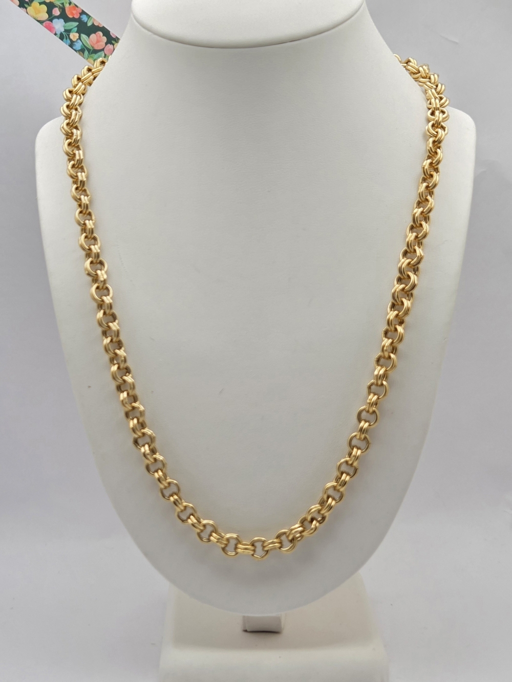 Vintage Gold Tone Double Link Rope Chain Necklace 22" Star Charms